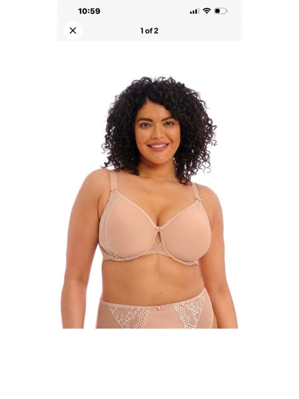 Elomi EL4383 Charley Full Figure Spacer Underwire T-Shirt Bra Fawn Size 34K